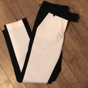 Black and white dress cropped dress trousers